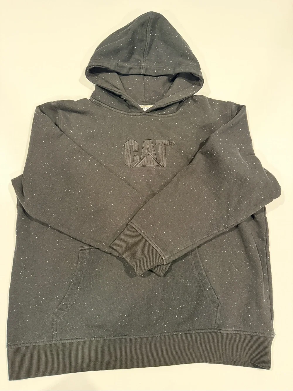Caterpillar Black Speckled Crewneck Hoodie
